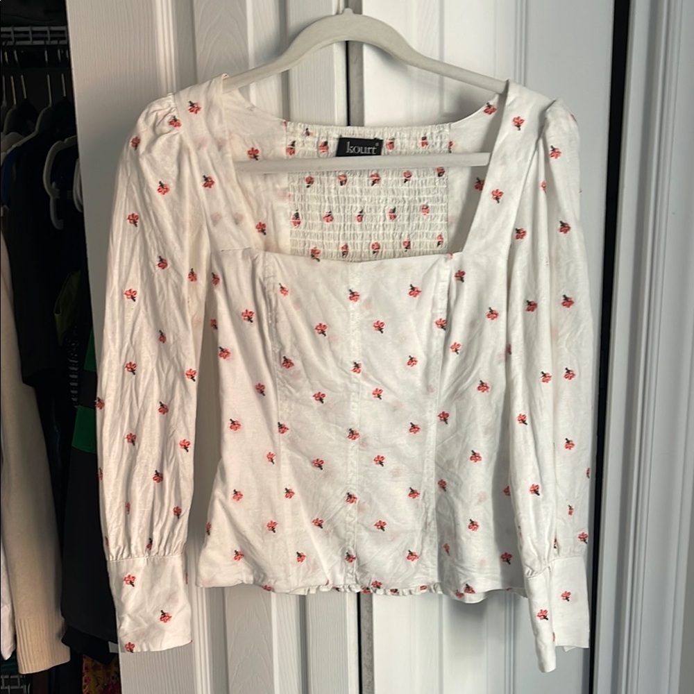 Kourt White Floral Women's Top